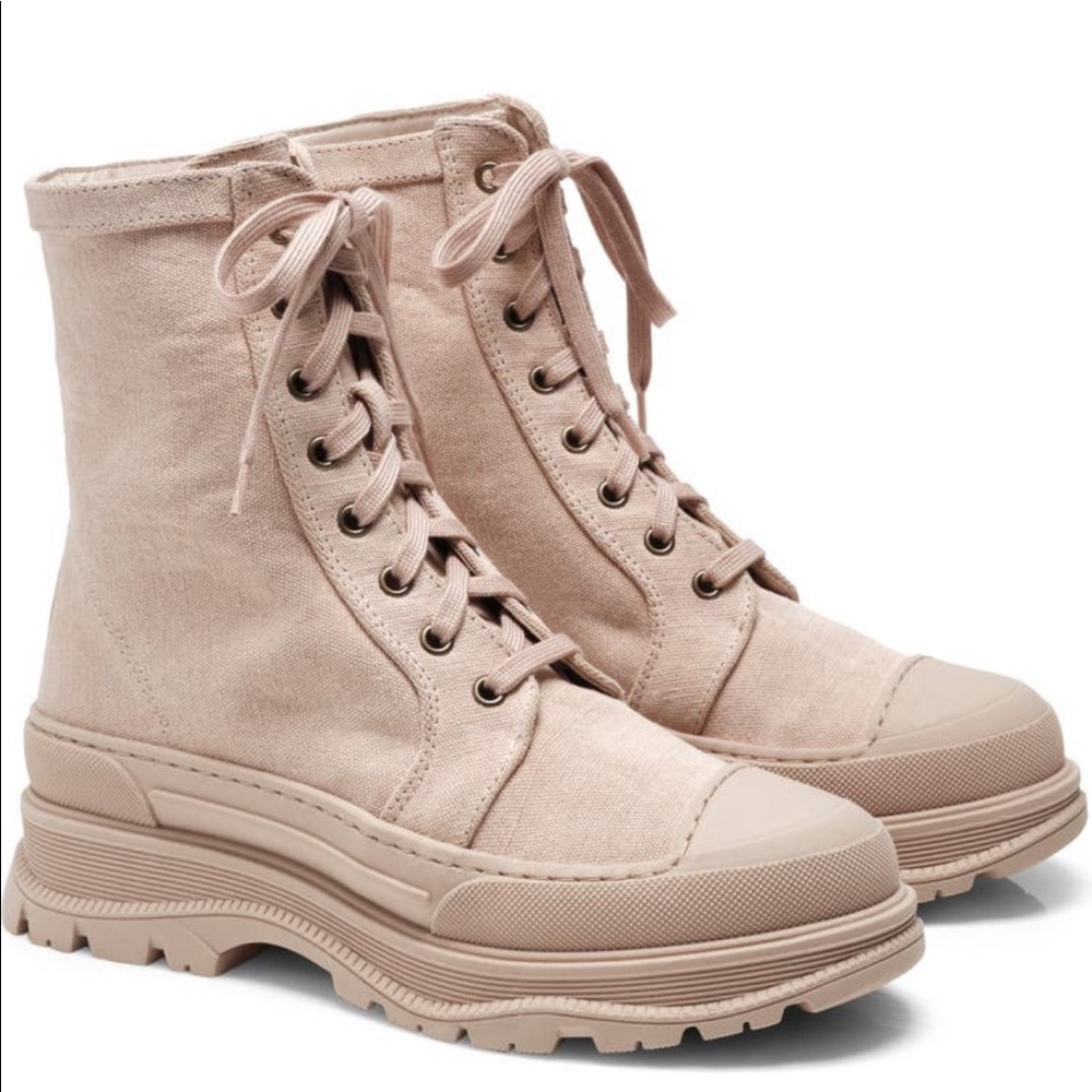 Free People Camp Out canvas combat boot